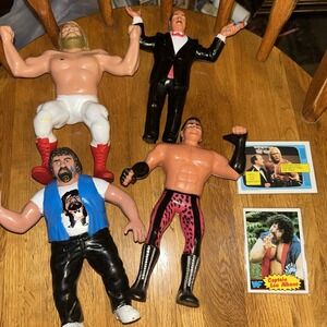 Vintage LJN Wrestler Lot Of 4 With Cards Brutus Beefcake, Lou Albano A4